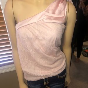 Pink one shoulder top